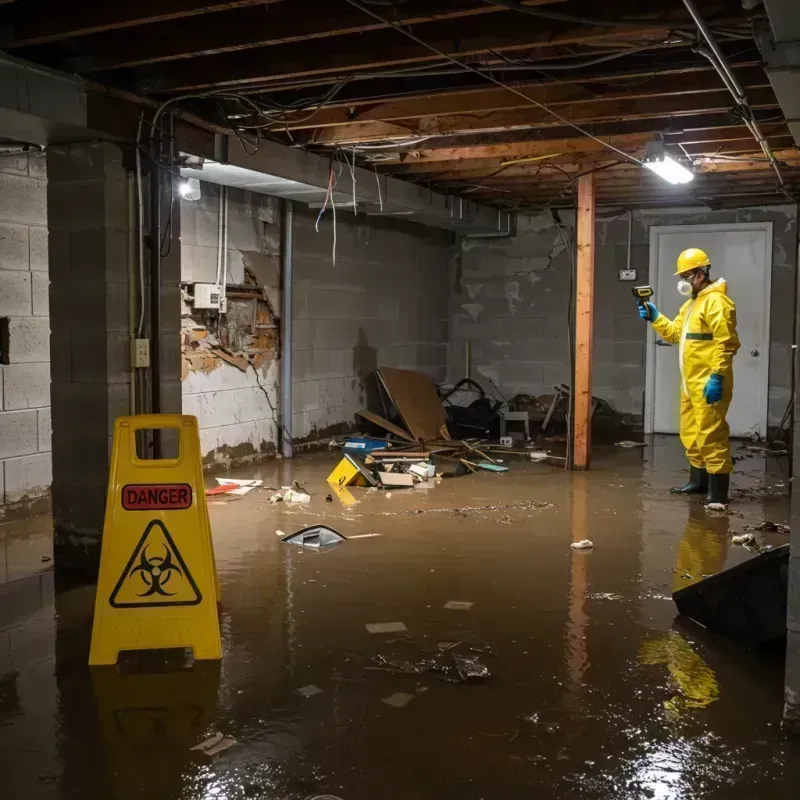 Flooded Basement Electrical Hazard in Blackwater, AZ Property